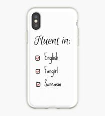 Vinilo o funda para iPhone Fluido en: inglés, sarcasmo y Fangirl