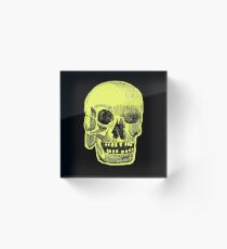 Skull Yellow Acrylic Block