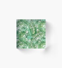 Green tropical leaves II Acrylic Block