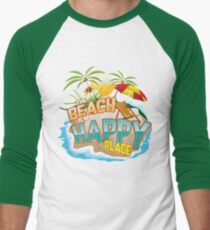 The Beach Is My Happy Place Art | Cool Nature Lover Gift Men's Baseball ¾ T-Shirt