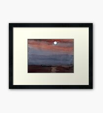 A boat in the moon Framed Print
