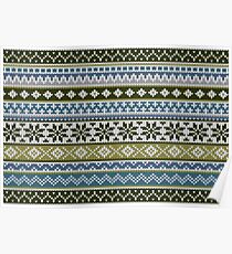 Fair Isle Green-Blue Poster