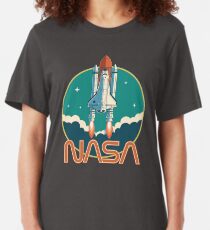 NASA Retro Space Shuttle Logo Slim Fit T-Shirt