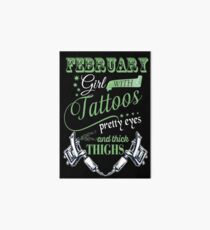February Girl With Tattoes Art Board