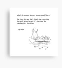 Wise words for women - Rupi Kaur Quotes from poems Canvas Print