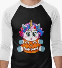 Cute Halloween Unicorn T-Shirt Gift Men's Baseball ¾ T-Shirt