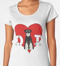 Camiseta premium de cuello ancho Papá Schnauzer estándar - regalo para el amante de Schnauzer estándar