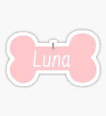 Luna - Dog Name Tag Pink Sticker