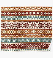 Fair Isle Fox Vibes Poster