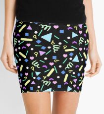 Retro Pastel Confetti in Black Mini Skirt