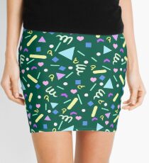 Retro Pastel Confetti in Green Mini Skirt