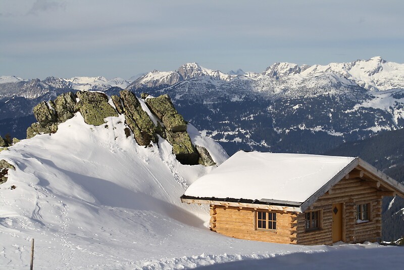 "Log Cabin in Austrian Alps" by Chelsea Herzberg Redbubble