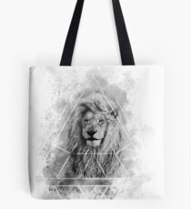 Sacred Majestic Black and White Lion Spirit Animal Tote Bag