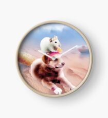 Mouse Riding Dog With Chicken Nuggets And Cola Clock