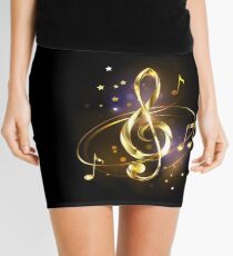 Golden Musical Key Mini Skirt