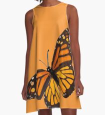 Monarch Butterfly - Burnt Orange A-Line Dress