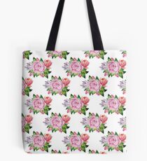 Botanical hand painted pink orange watercolor floral Tote Bag