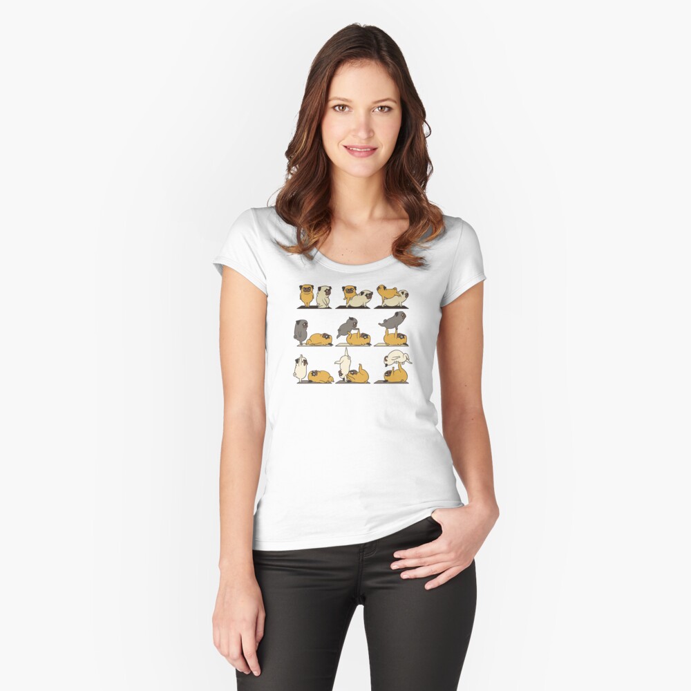 AcroYoga with The Pug Fitted Scoop T-Shirt