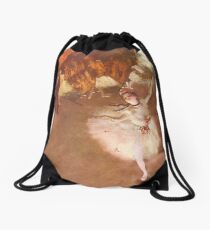 Edgar Degas French Impressionism Oil Painting Ballerinas Rehearsing Dancing Drawstring Bag