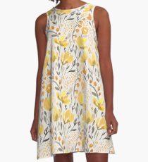 Gelbes Feld A-Linien Kleid