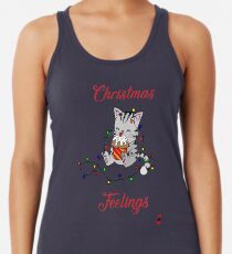 Camiseta con espalda nadadora MESScraft - CAT de los sentimientos navideños