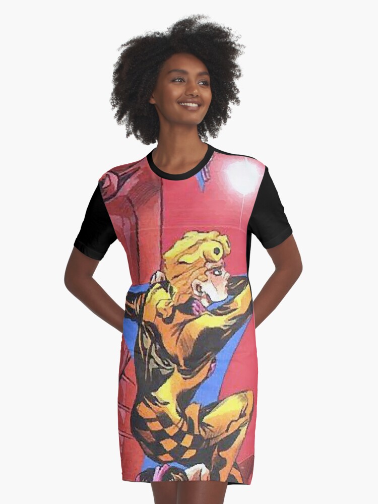 Giorno Giovanna Dabbing Graphic T Shirt Dress By Eggowaffles - king crimson roblox shirt