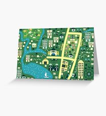 Cartoon Map of Melbourne Greeting Card