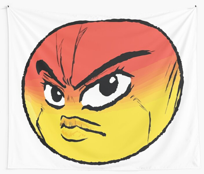 Angry Jojo Emoji Tapestry By Eggowaffles Redbubble