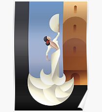 Art Deco styled Spanish Flamenco dancer Poster