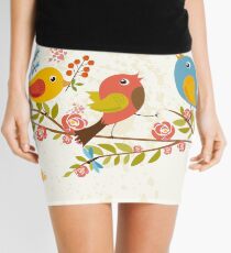 Delicate Birds Mini Skirt