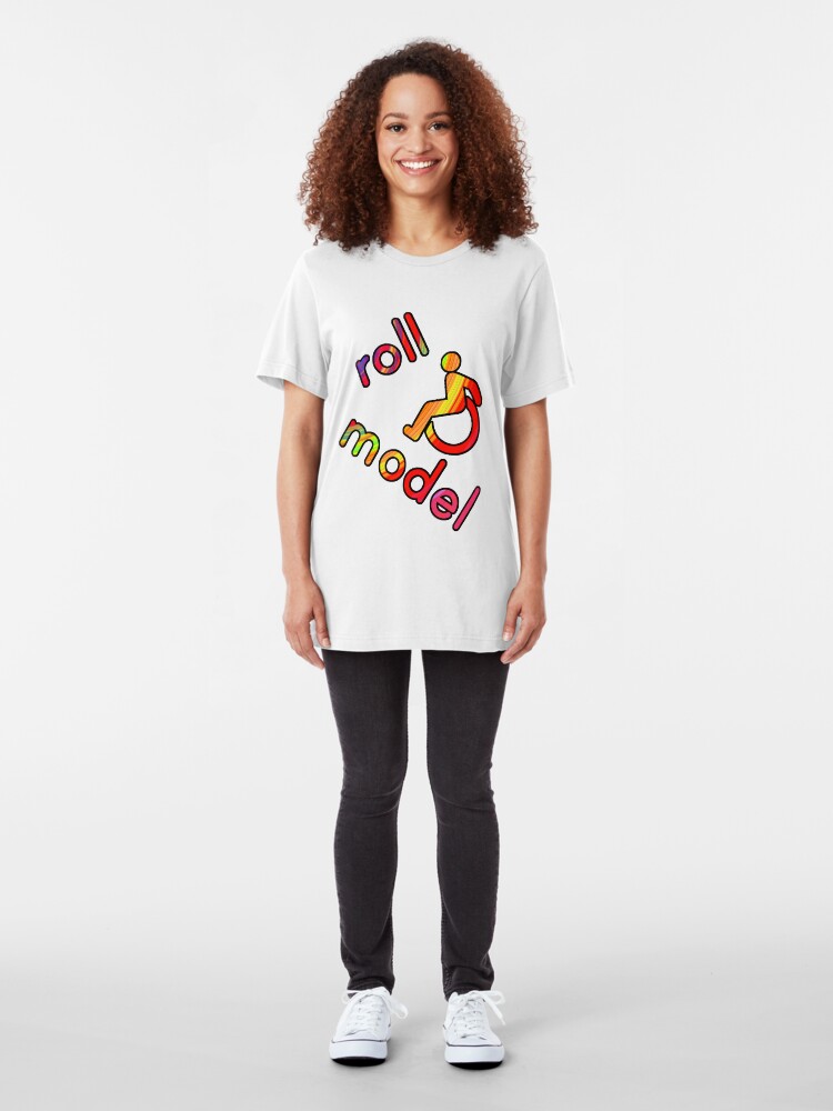Alternate view of Roll Model - Disability Tees - in bright colours Slim Fit T-Shirt