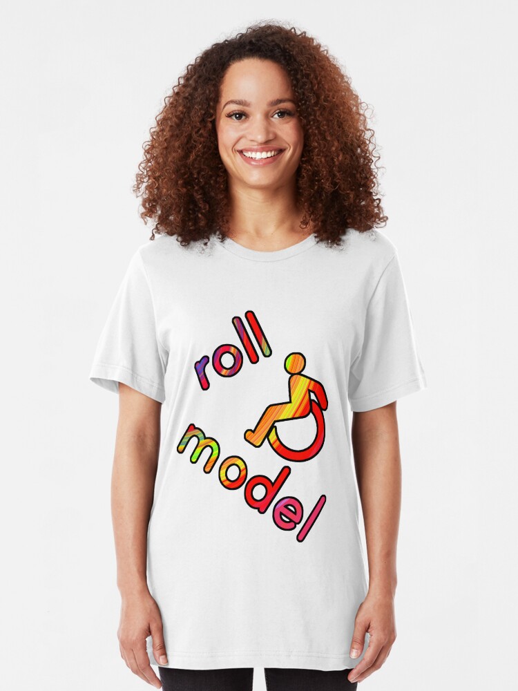 Alternate view of Roll Model - Disability Tees - in bright colours Slim Fit T-Shirt