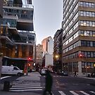 NewYorkCity #Manhattan #Brooklyn, #NewYork #City #architecture #street #building #tree #car #pedestrian #skyscraper #evening #sunlights by znamenski