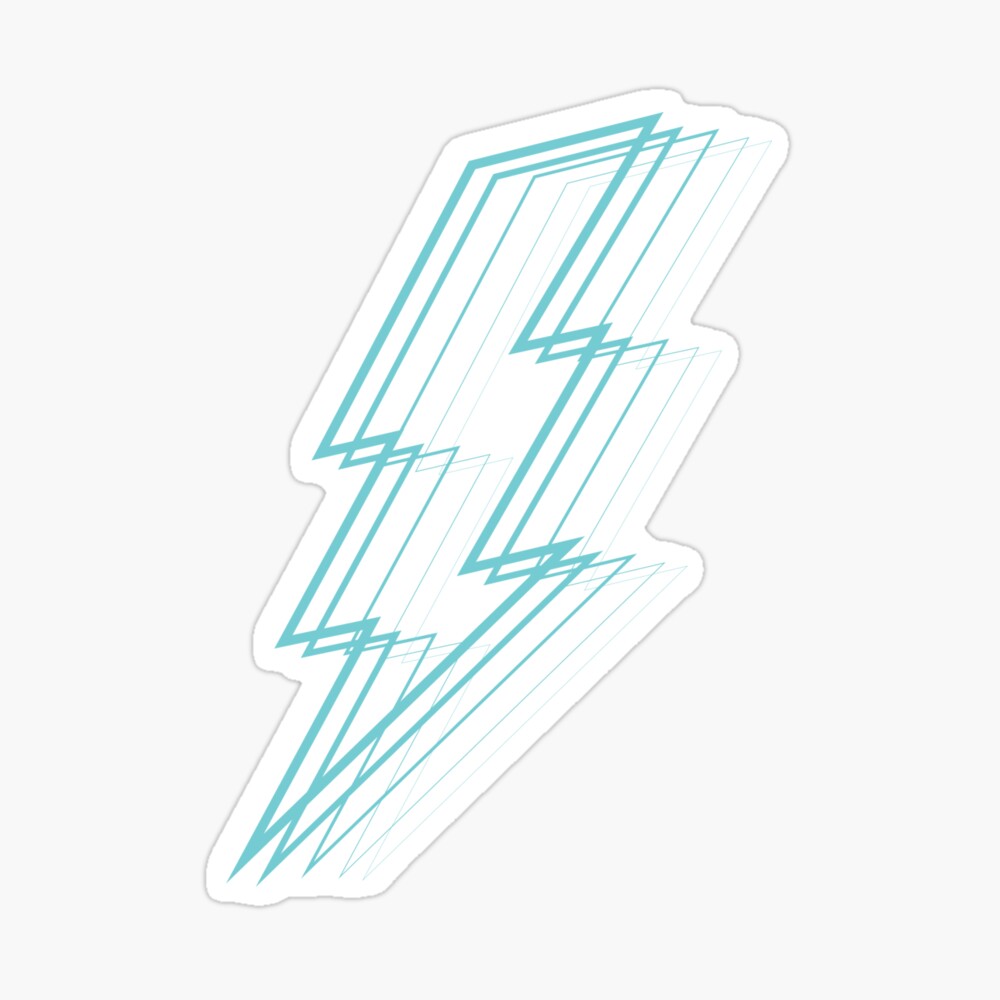 Turquoise Lightning Sticker