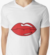 Üppige Lippen T-Shirt mit V-Ausschnitt für Männer