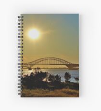 Summer Sunset Over Robert Moses Beach Bridge Spiral Notebook