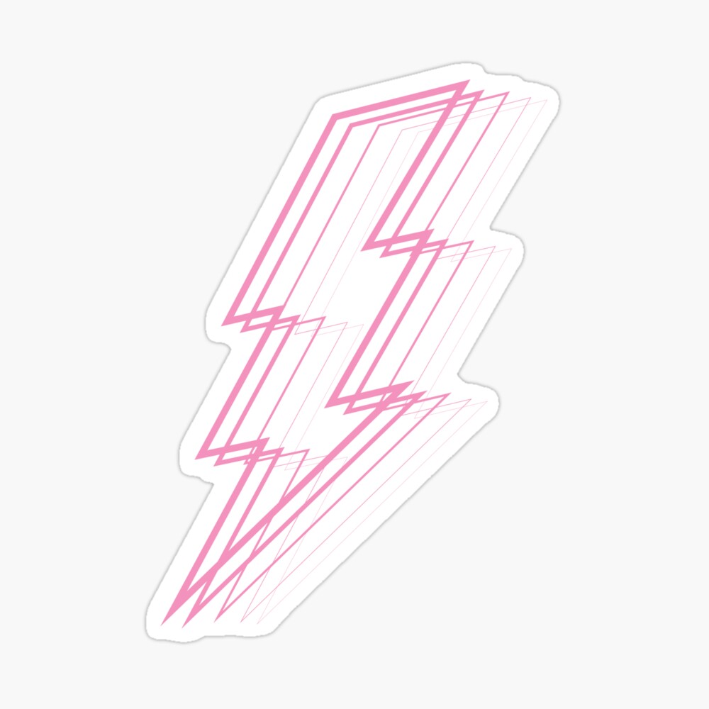 Pink Lightning Sticker