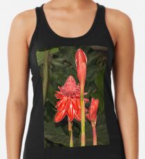 Lebendige korallenrote farbige Fackel-Ginger Lily Tanktop für Frauen