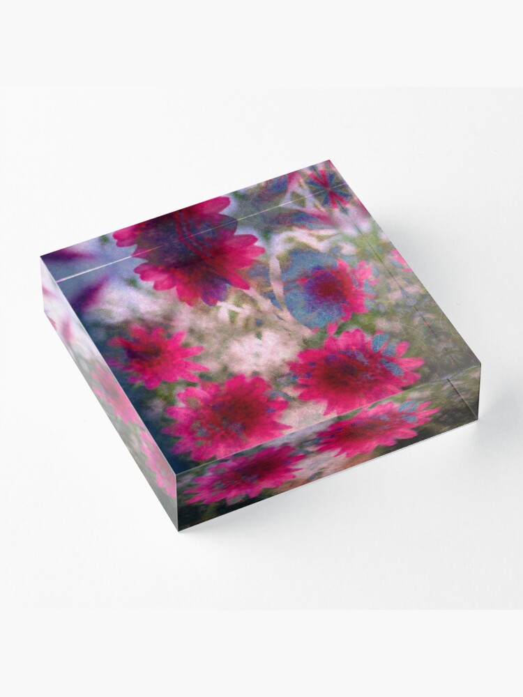 Alternate view of Abstract flowers Acrylic Block