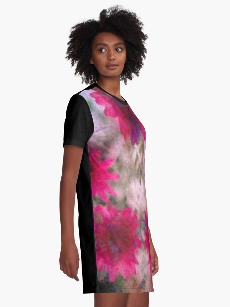 Alternate view of Abstract flowers Graphic T-Shirt Dress