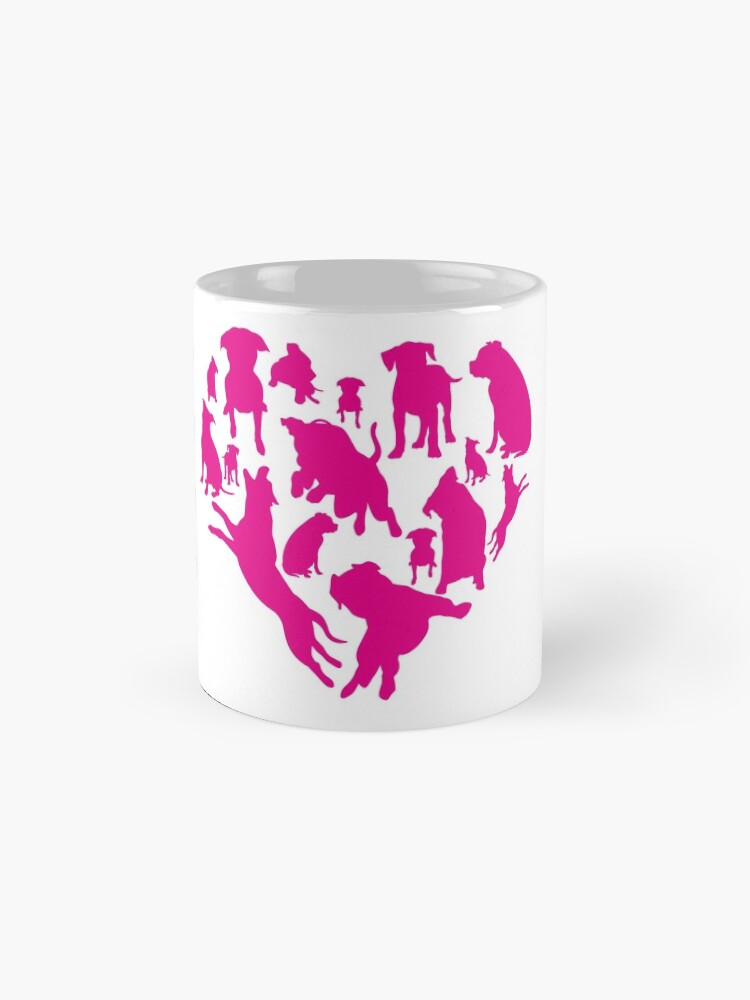 'Heart With Pitbulls T-Shirt: Funny Valentine's Day Gift For dog Lovers' Mug by Dogvills