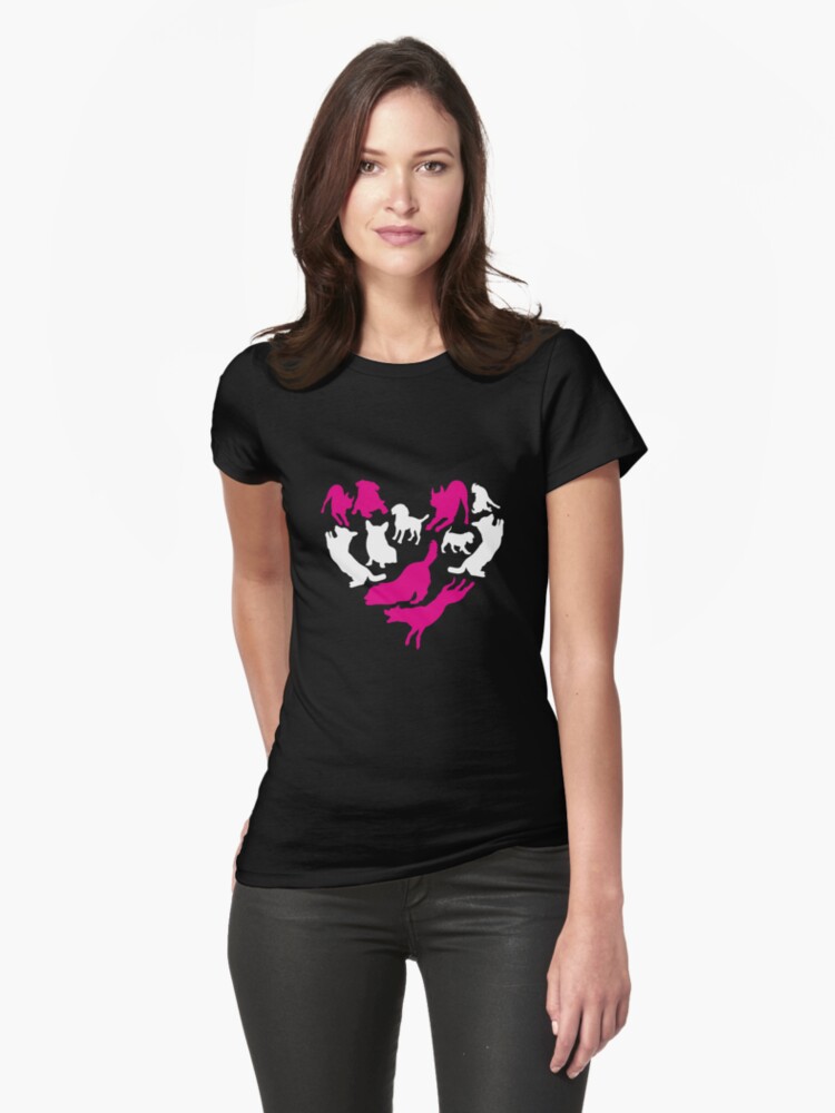 'Heart With Dogs T-Shirt: Funny Valentine's Day Gift For pet Lovers' T-Shirt by Dogvills