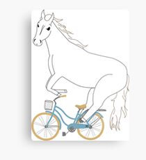 horse on a bicycle Metal Print