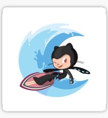 Surftocat - GitHub Octocat Sticker
