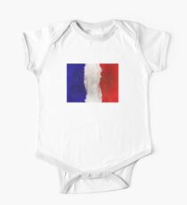 Gemälde der französischen Flagge Baby Body Kurzarm