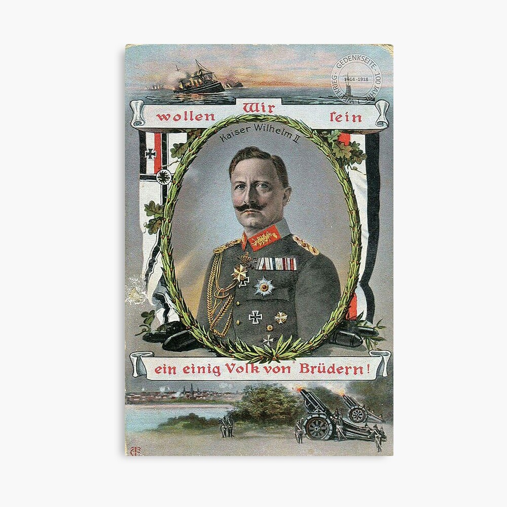 Kaiser Wilhelm II patriotic WWI card Canvas Print