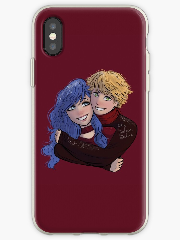 Miraculous Ladybug And Chat Noir Adrien And Marinette Christmas Iphone Case Cover