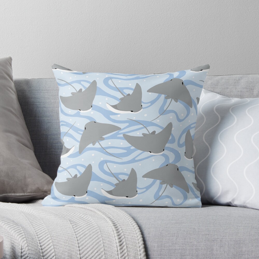 Stingrays - Cownose Ray - Sticker Pack Throw Pillow