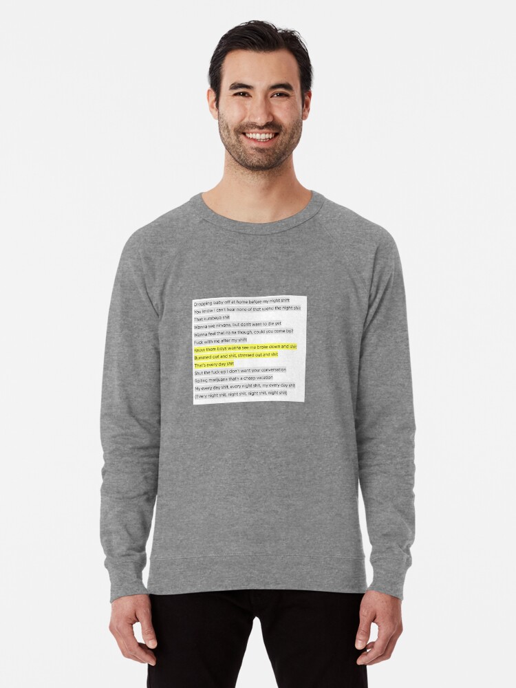 Frank Ocean Nights Lyrics Genius Highlight Lightweight Sweatshirt By Tweeteed Redbubble