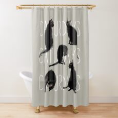 Caturdays - Black Cat Shower Curtain